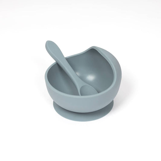 Lil North Co - Pale Blue Silicone Suction Bowl and Spoon Set