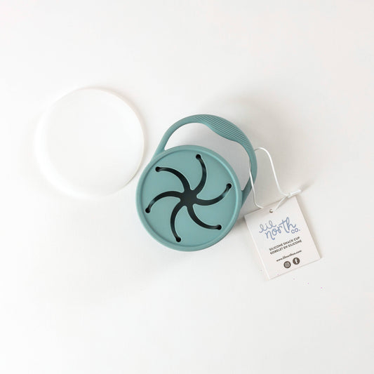 Lil North Co - Pale Blue Lidded Silicone Snack Cup